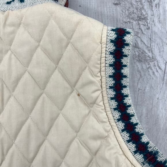 Vintage Junior Exchange Reversible Winter Knit Warm Full Zip Outdoors Ski Vest - Picture 11 of 15